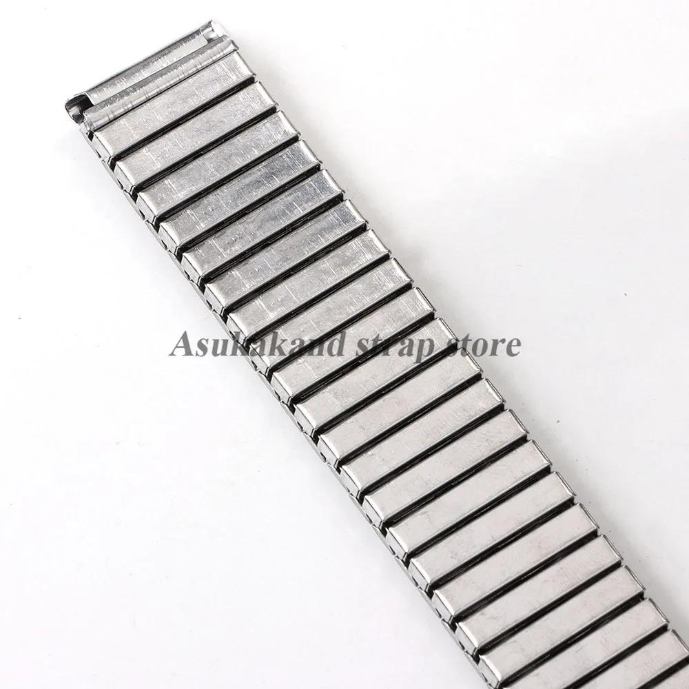 Silver & Gold Stainless Steel Elastic Watch Band - Universal Metal Expansion Strap, Unisex Bracelet Style