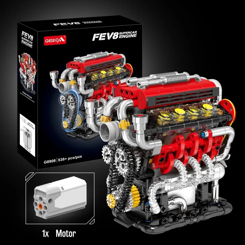 FE Japanese V8 Engine Building Block Model Kit 500+ Bricks Classic Car ...