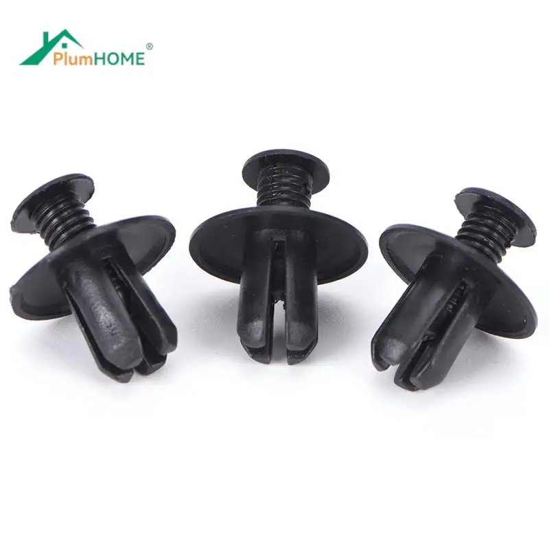 50pcs Auto Car Bumper Fender Retainer Push Black Plastic Clips Fasteners 20mm*20mm