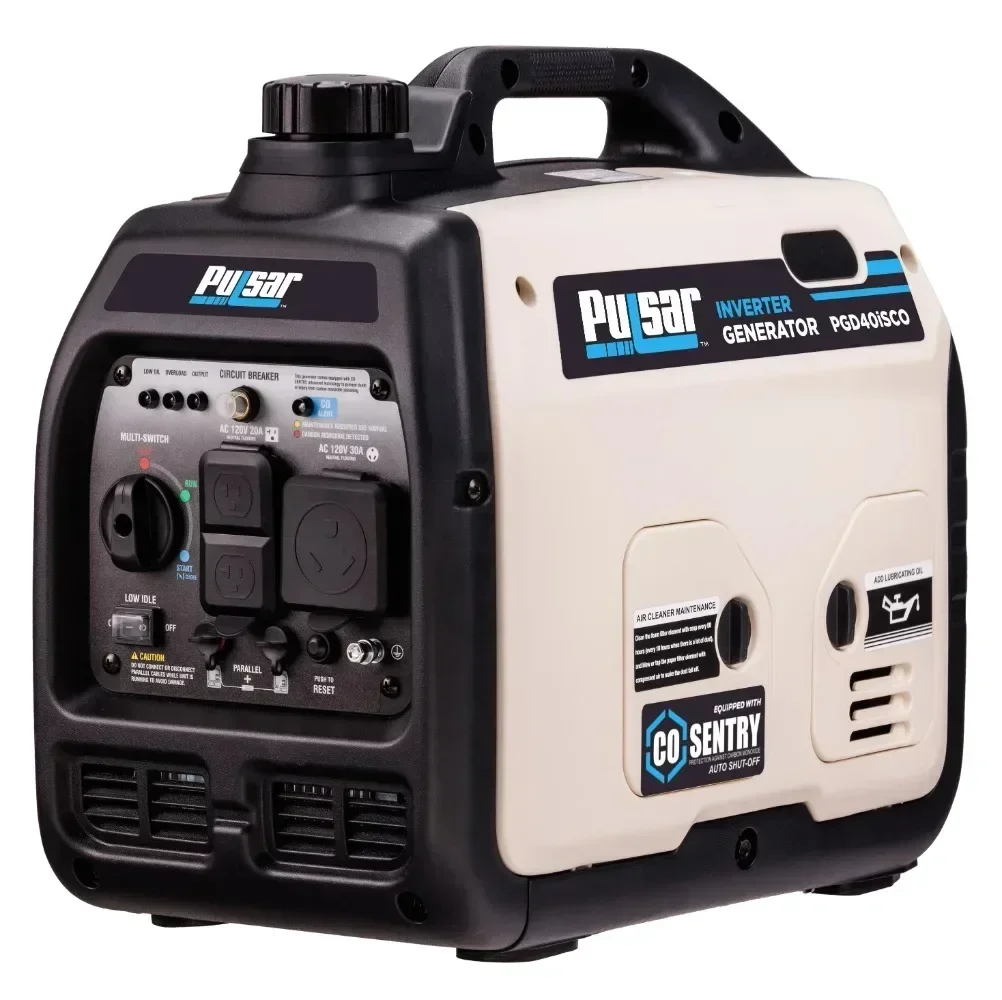 Pulsar 4000-Watt Super Quiet Gas Powered Inverter Generator with CO Sentry USA NEW