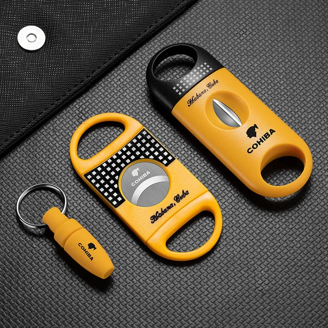 Cigar Cutter Cigar Set Pocket V-Cut Sharp Cigar Scissors Guillotine Portable Travel Cigar Cutting Round Punch Cigar Accessories - Image 6