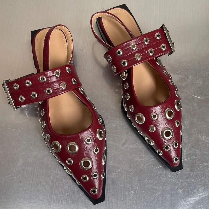 Women Slingback Sandals Women Flat Shoes Big Size Fashion Shallow Slingbacks Ladies Flats Sandals Shoes Female Pointed Toe Footwear Women Flats With Sandals Shoes