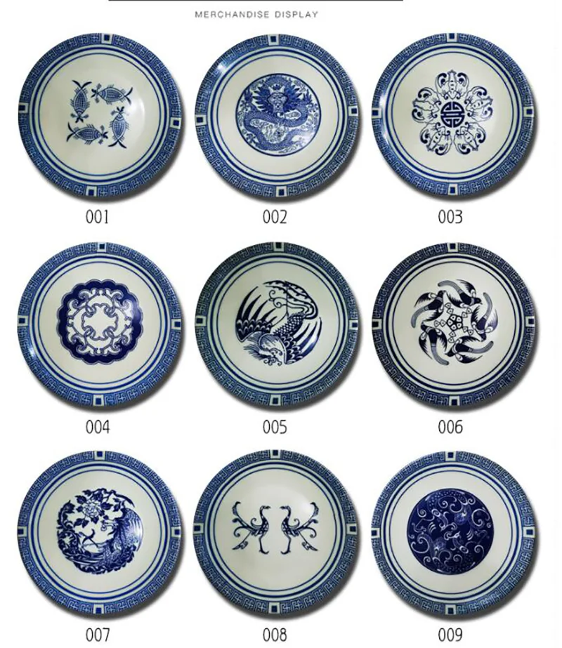 Chinese Style Blue and White Porcelain Ceramic Hanging Tray,Living Room Walls Light,Luxury Creative Decorations,Restaurant Ceram 4