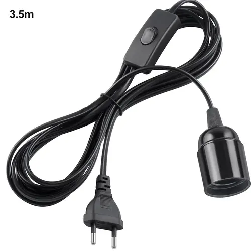 EU Plug 3.5m 6m Power Cord Cables E27 Lamp Base Holder With Switch Wire For Pendant Led Bulbs Fixture Hanglamp Suspension Socket - Image 8