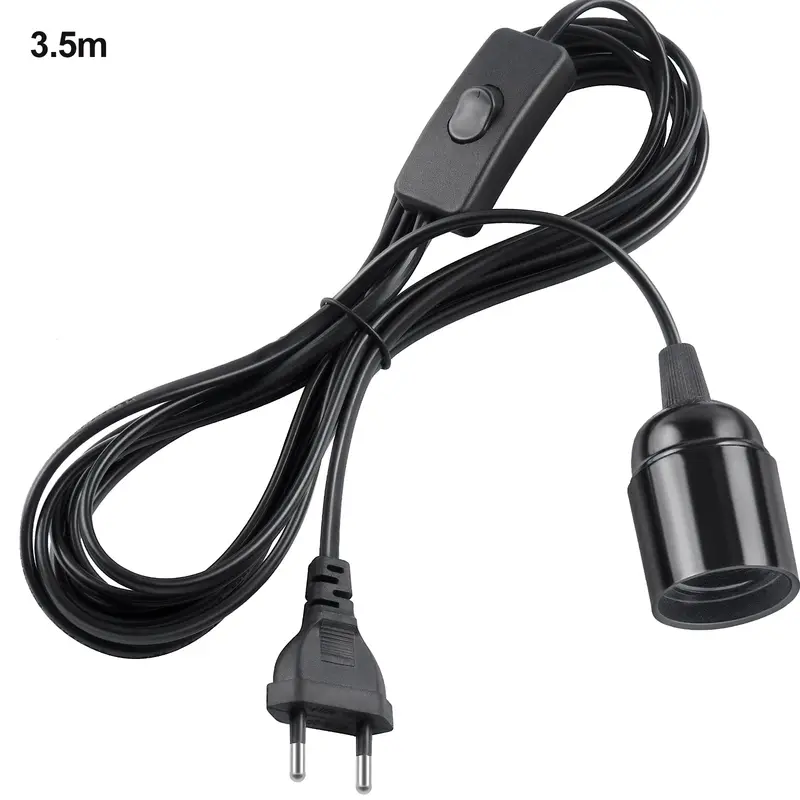 EU Plug 3.5m 6m Power Cord Cables E27 Lamp Base Holder With Switch Wire For Pendant Led Bulbs Fixture Hanglamp Suspension Socket - Image 8