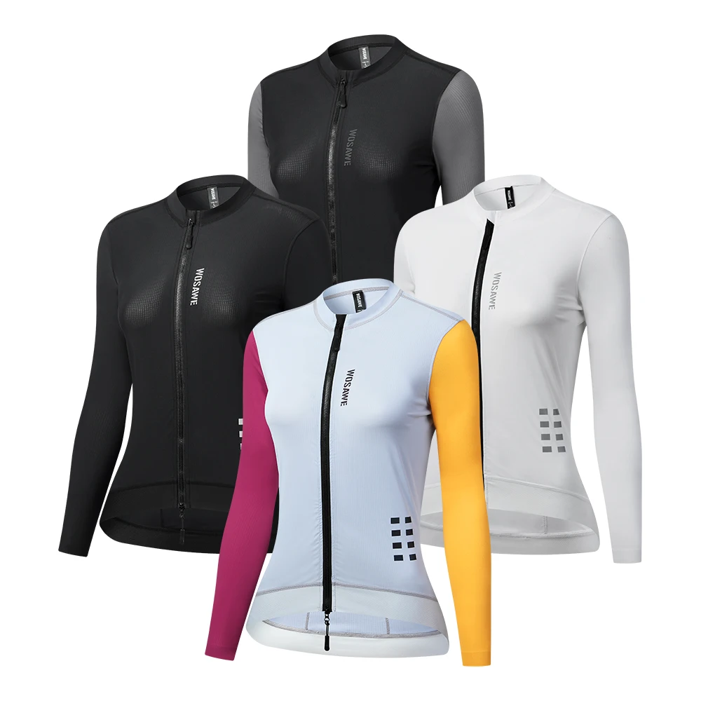 Women Cycling Jersey Summer Spring Long Sleeve Anti-UV Bike Shirts Reflective Quick Dry Cycling Jersey Slim Fit cycling shirt