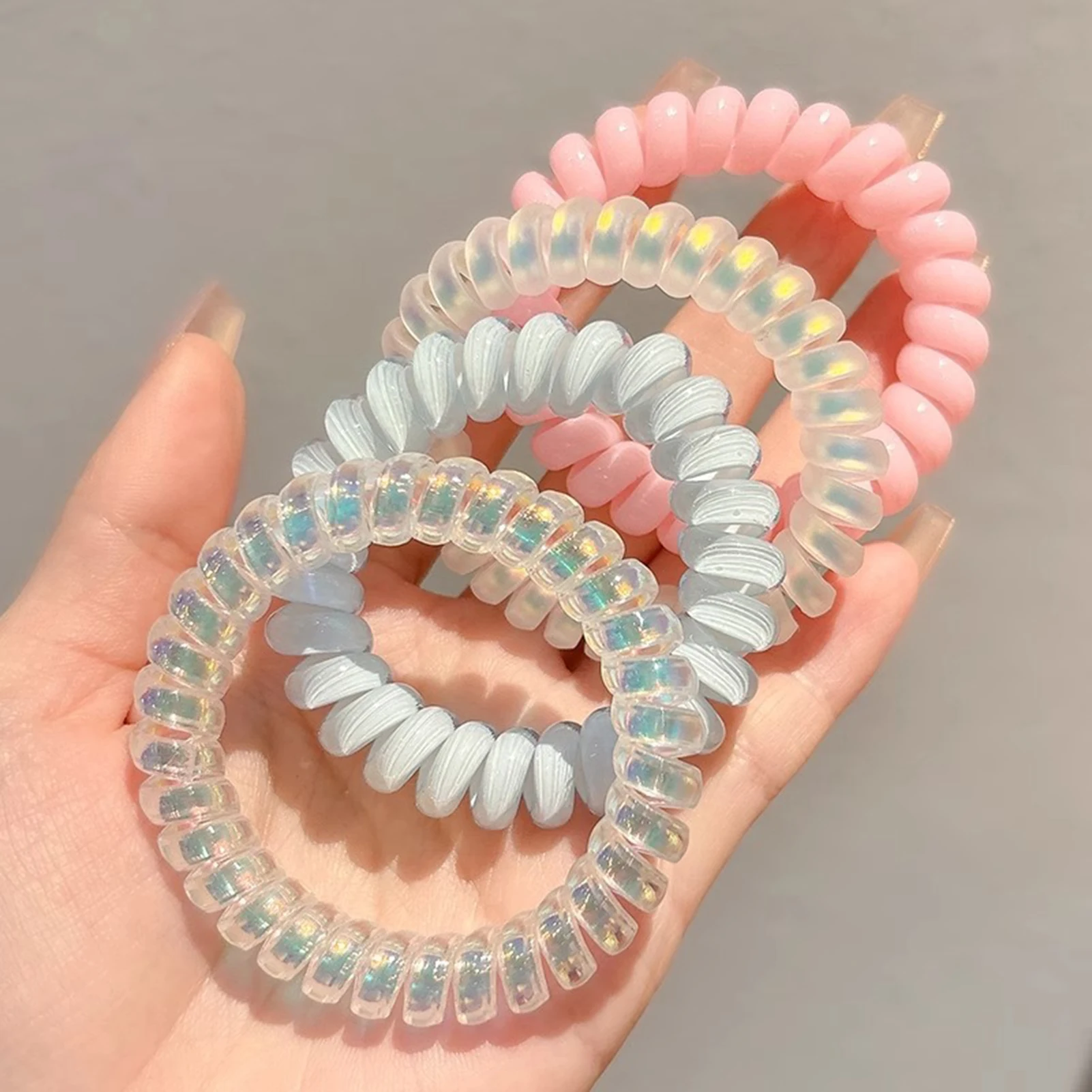 Spiral No-Crease Hair Ties – Strong Grip Ponytail Holders