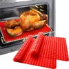 1 piece red pyramid silicone baking mat Non-stick bacon microwave baking tray Pastry mat Red barbecue grill mat Baking supplies 3
