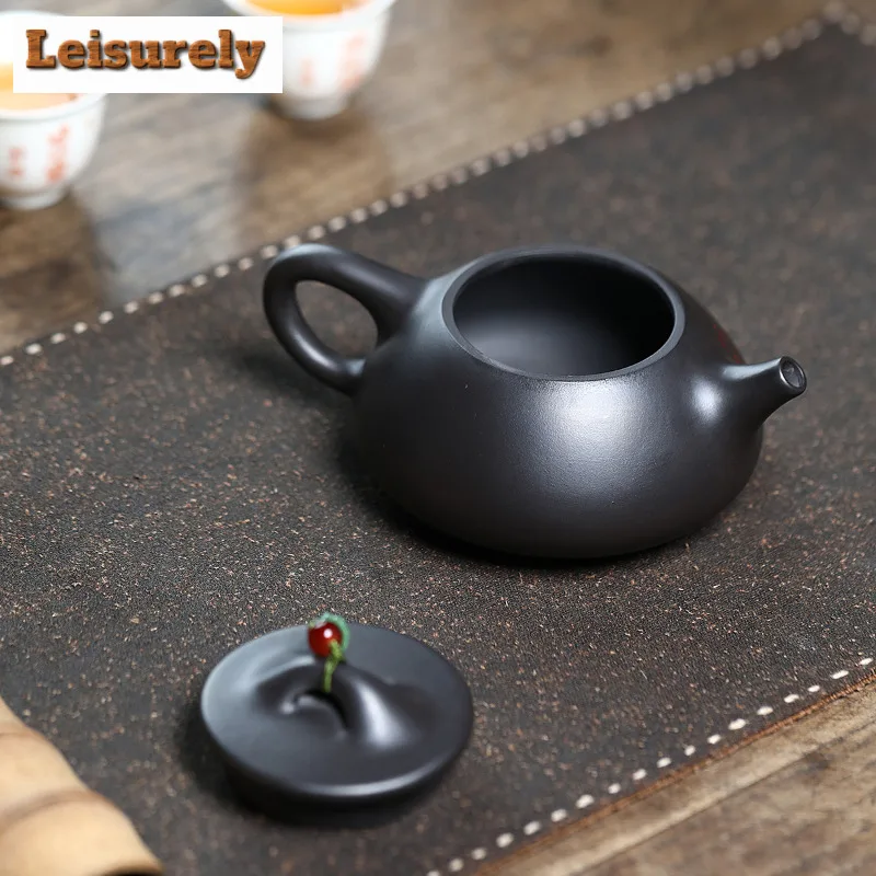 230ml Exquisite Yixing Purple Clay Teapots Handmade Stone Scoop Pot Raw Ore Stone Yellow Mud Kettle Chinese Zisha Tea Set Craft
