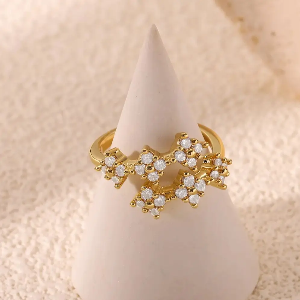 Luxury Zircon Rings Adjustable Ring
