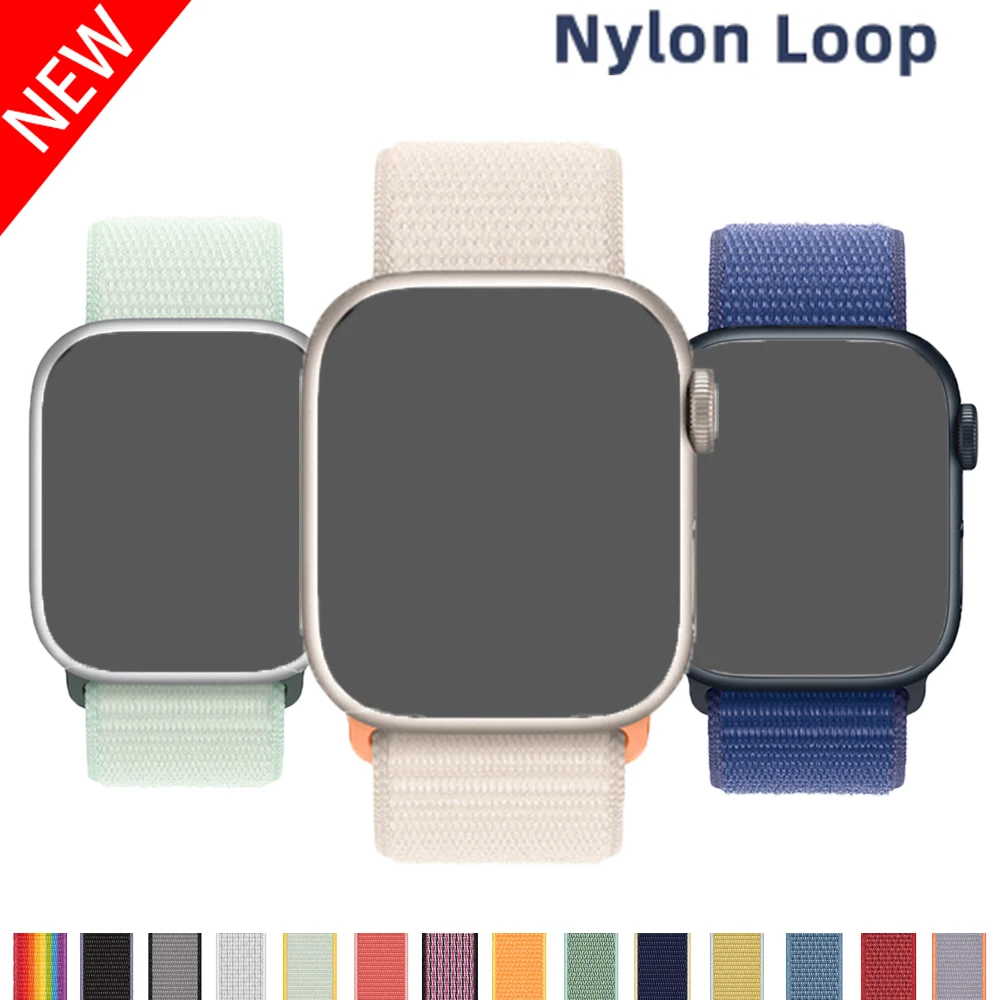 

Ремешок нейлоновый для Apple Watch Band 49 мм 45 мм 44 мм, браслет для iWatch Series Ultra 2 9 8 7 Se 6 5 4 3 41 мм 40 мм