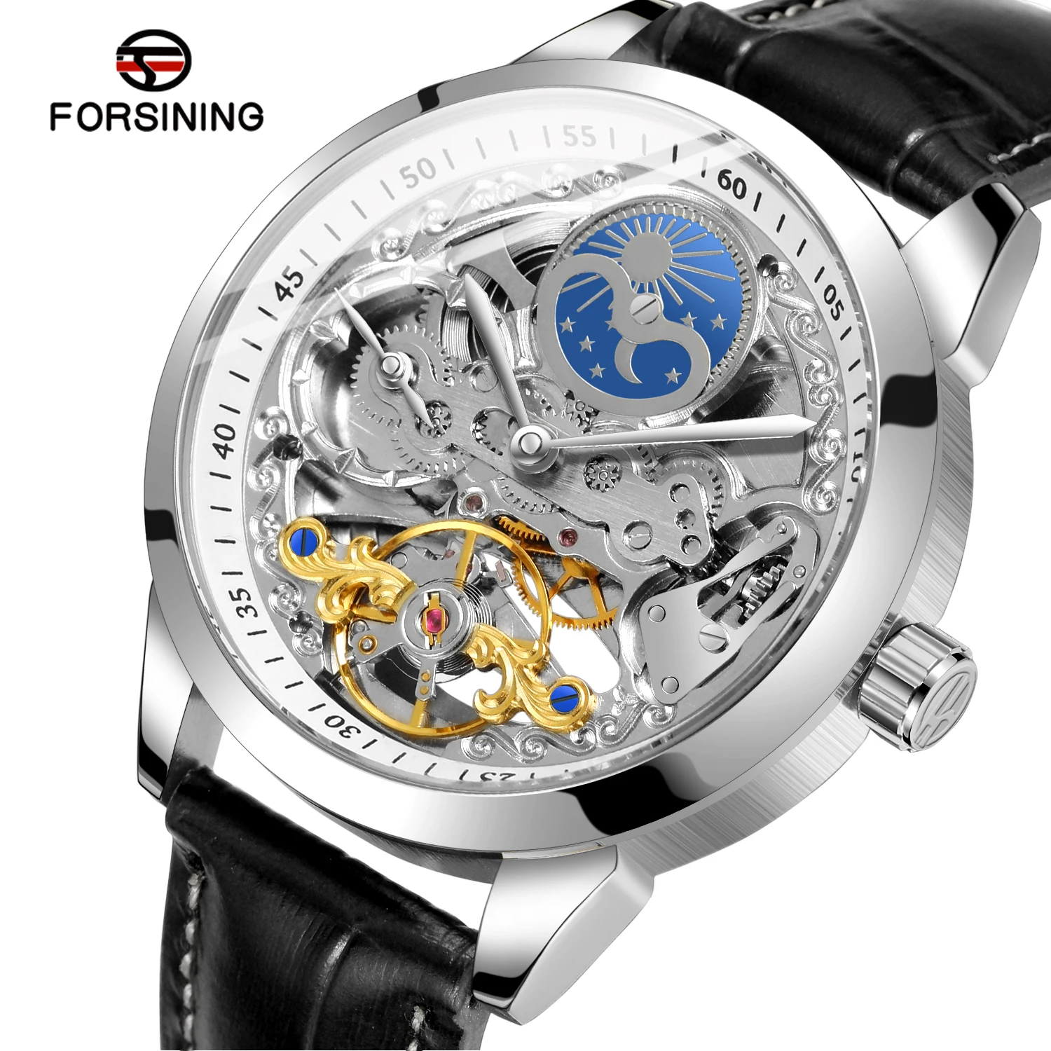 Multiple Time Zon Moonphase Tourbillion Automatic Watch Regulator Skeleton Mechanical Watches for men replica