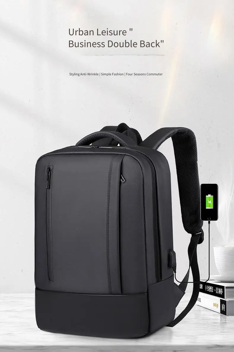 Men Business Backpack with USB Charging Port Multi Functional Laptop Bag Large Capacity Commuter Backpack
