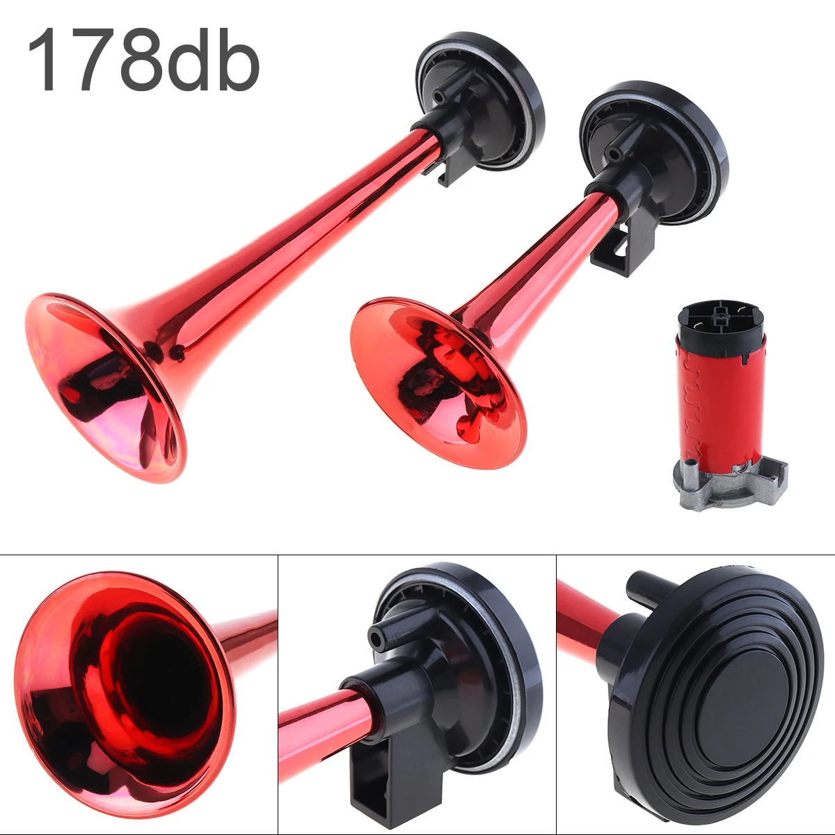 12V 178Db Super Loud Dual Tone Car Auto Air Horn Set Compressore A Tromba Per Moto Car Boat Truck