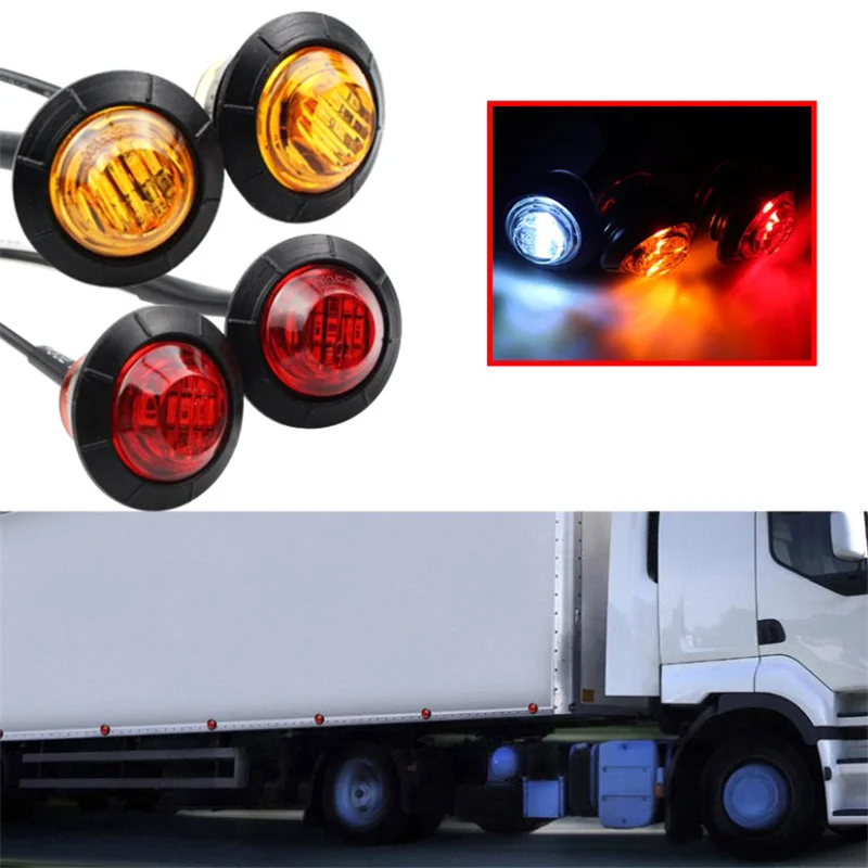 Боковые габаритные огни для автофургона, грузовика, прицепа, 24 В, 3SMD, 3/4 дюйма, оформление автомобиля, детали для грузовиков