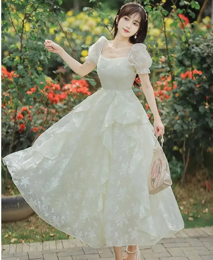 Summer Bow White French Retro Two Dress main image 0