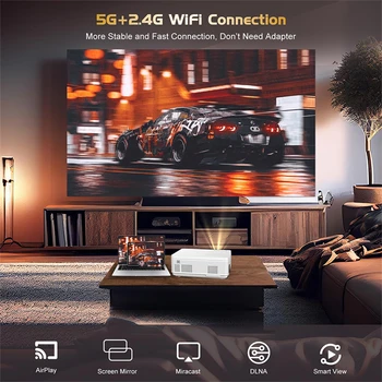 TAIDU Portable Same Screen Projector HD 1024*600P LED 240 ANSI Bluetooth Wifi Short Throw Home Theater Outdoor Video Projector 3