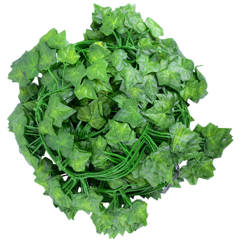 

12 Pcs Artificial Rattan Leaves Hanging Vine Garland Ivy League Faux Green Leaf Fabric Plants