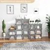 Adjustable Portable Shoe Storage Organizer 80 Pairs  Rack Cabinet with Door Easy Assembly Waterproof Plastic   4