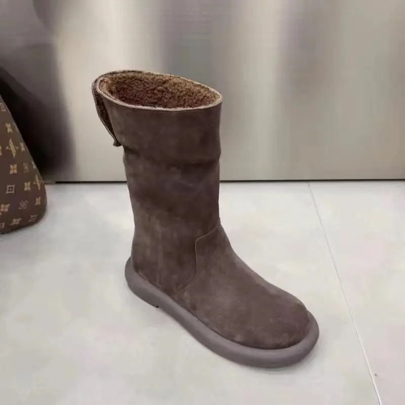 New Rock Shoes Donna Luxury Designer Boots Piattaforma Di Calore Punta Tonda Calzature Invernali Moda Caviglia Stile Inglese Fashion Comfort