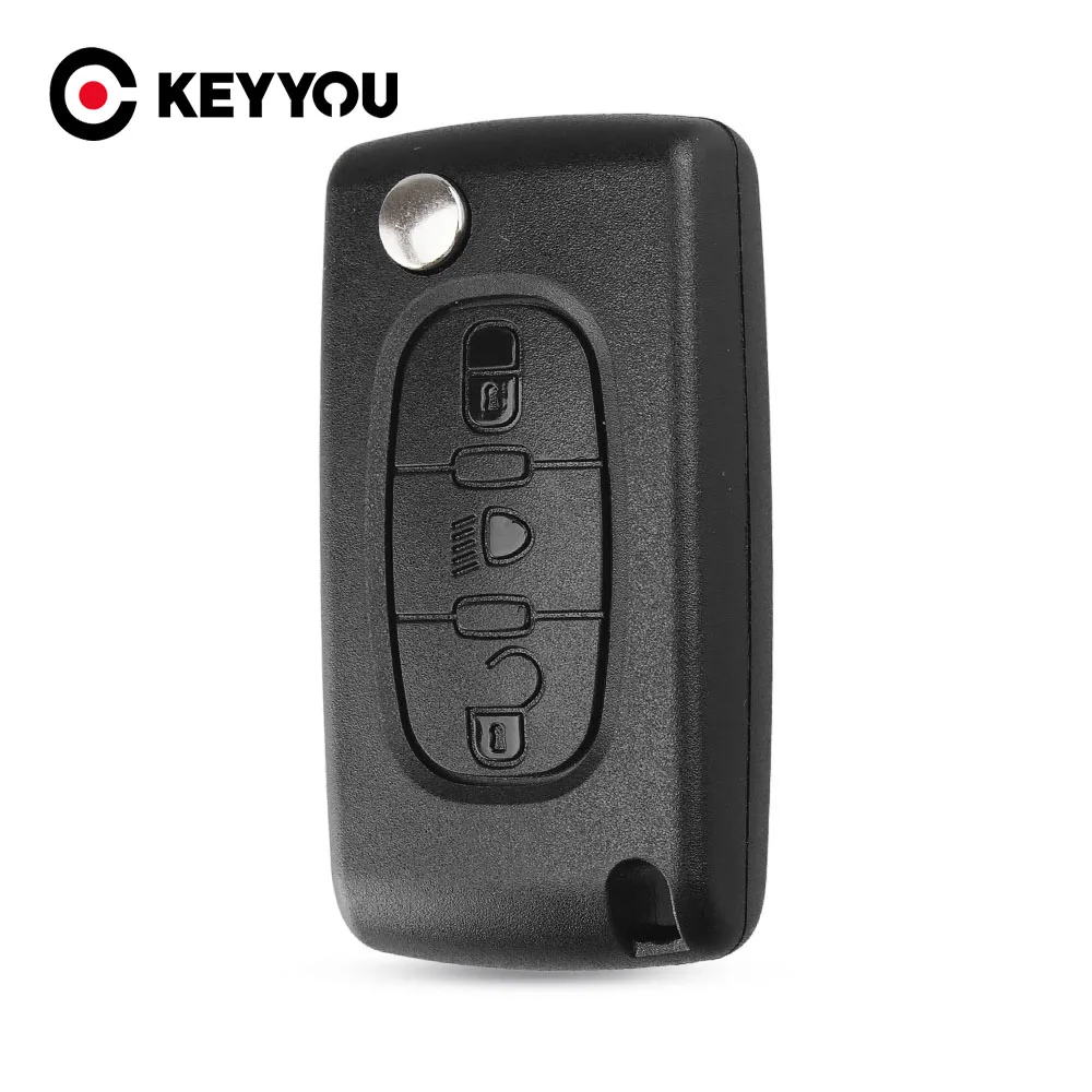 

KEYYOU 20x For CITROEN C2 C3 C4 C5 C6 C8 Remote Flip Car Key Shell Case Fob 3 Buttons No Groove CE0536