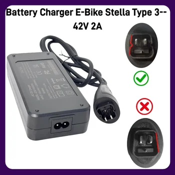 Caricabatterie 36V per E-Bike Stella Tipo 3 42V 2A, Attrezzatura di Ricarica di Alta Qualità per Biciclette Elettriche
