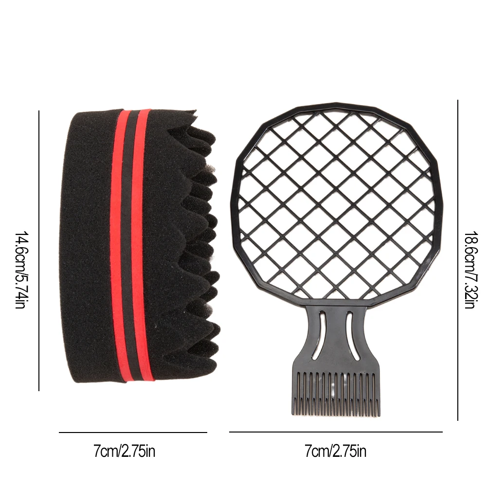 Hair Curl Weave Dreads Sponge Brush Plastic Hair Curl Sponge Brush Magic Twist Comb Set for Men Women Curls