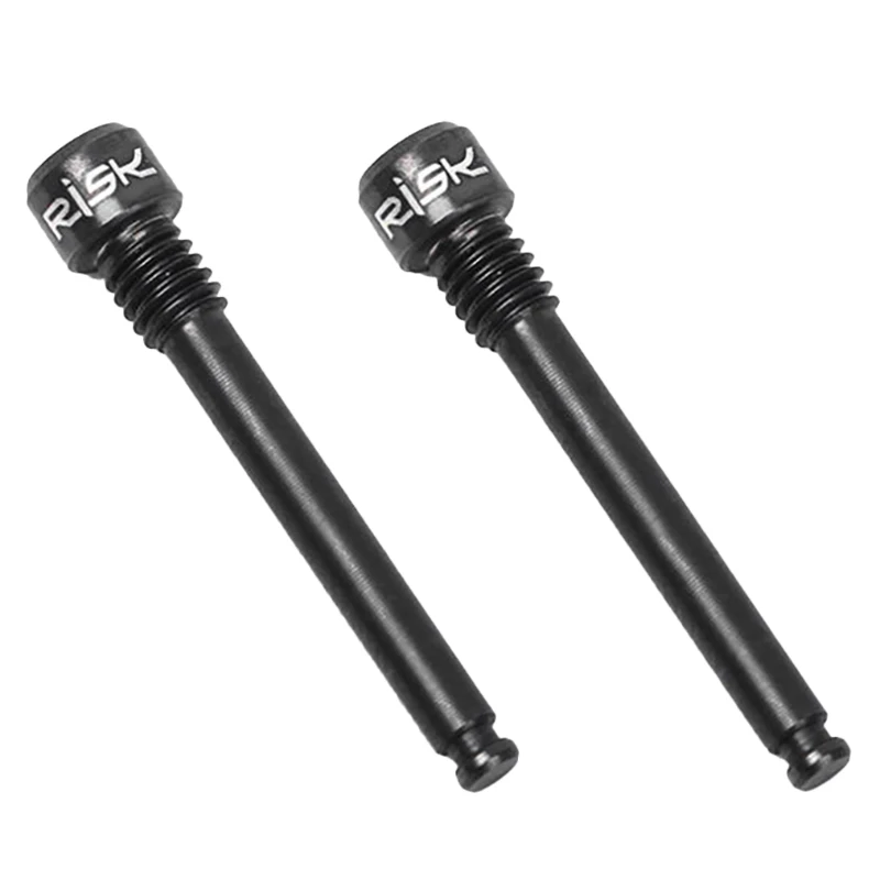 

RISK 2Pcs Titanium Caliper Bolts Ultralight Bicycle Oil Disc Brake Pads Thread Pins for SHIMANO XT Hydraulic Disc Brake,Black