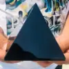 Natural Black Obsidian Energy Healing Tower Quartz Crystal Chakra Stone Pyramid 2