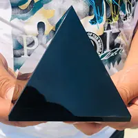 Natural Black Obsidian Energy Healing Tower Quartz Crystal Chakra Stone Pyramid 2