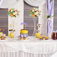 2-10Pcs Gold Vases 18inch Table Centerpieces Metal Trumpet Flower Stand Road Lead for Wedding Party Christmas Home Decoration 2