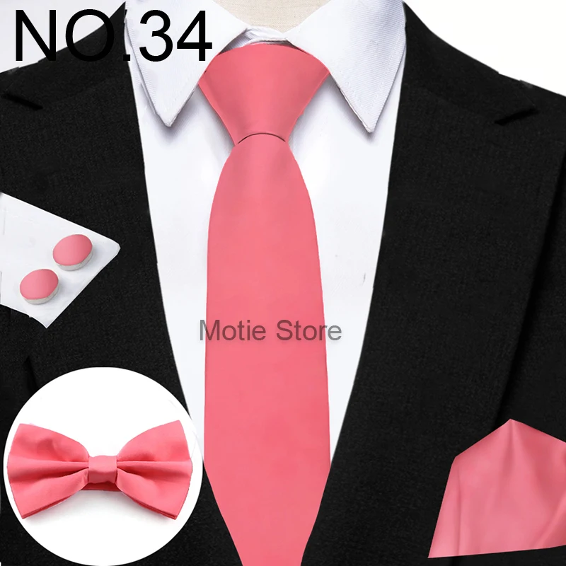 Heißer Verkauf Burgund Rosa Krawatte Set Enthalten Polyester Bowtie Manschettenknopf Blumen Brosche Für Bräutigam Anzug Hochzeit Krawatte Hemd Zubehör – Detail 10
