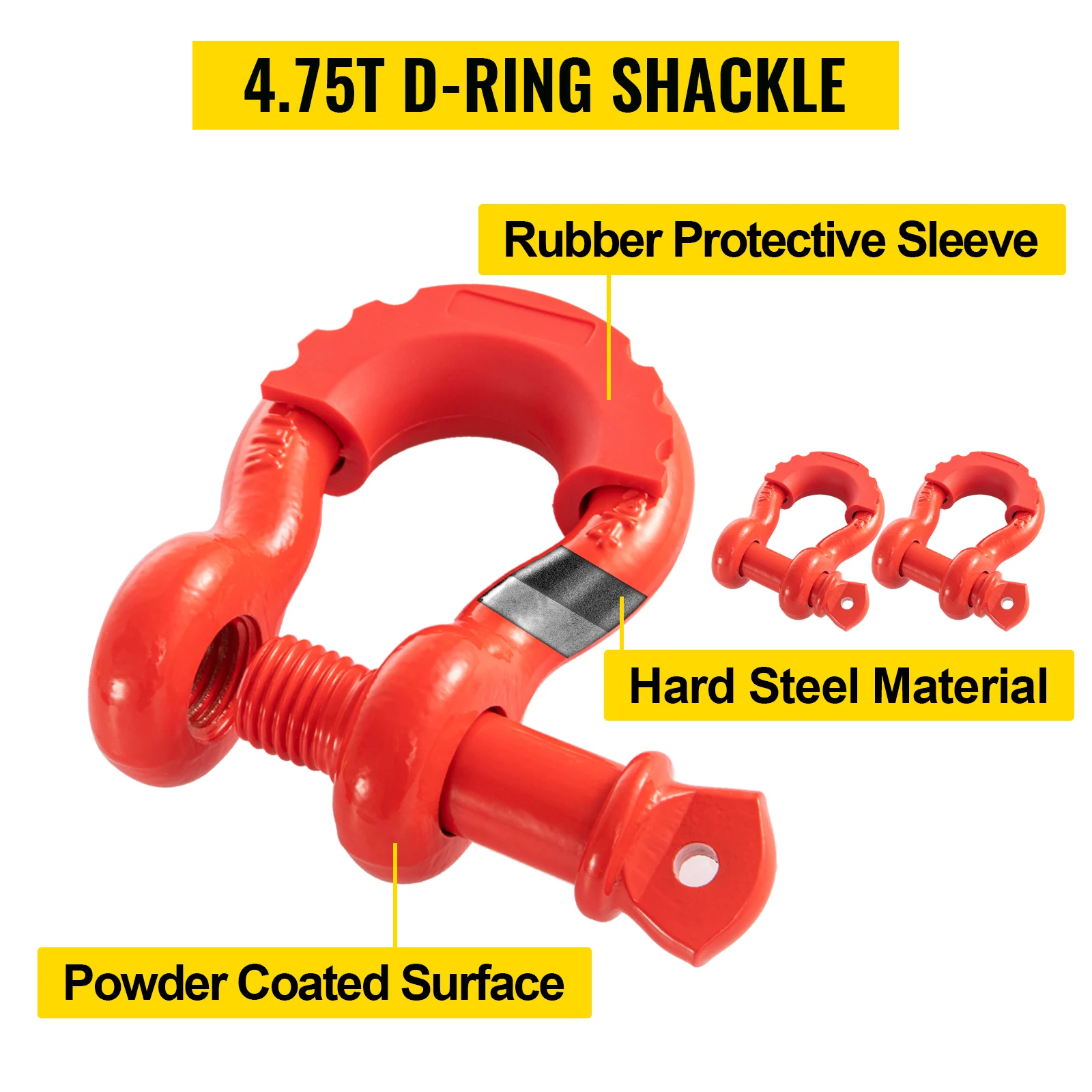 SucceBuy 2pcs 11T Snatch Block Adapt 0.55"/14 mm Synthetic Rope or Soft Shackles Winch Pulley for Tractor Truck ATV & UTV