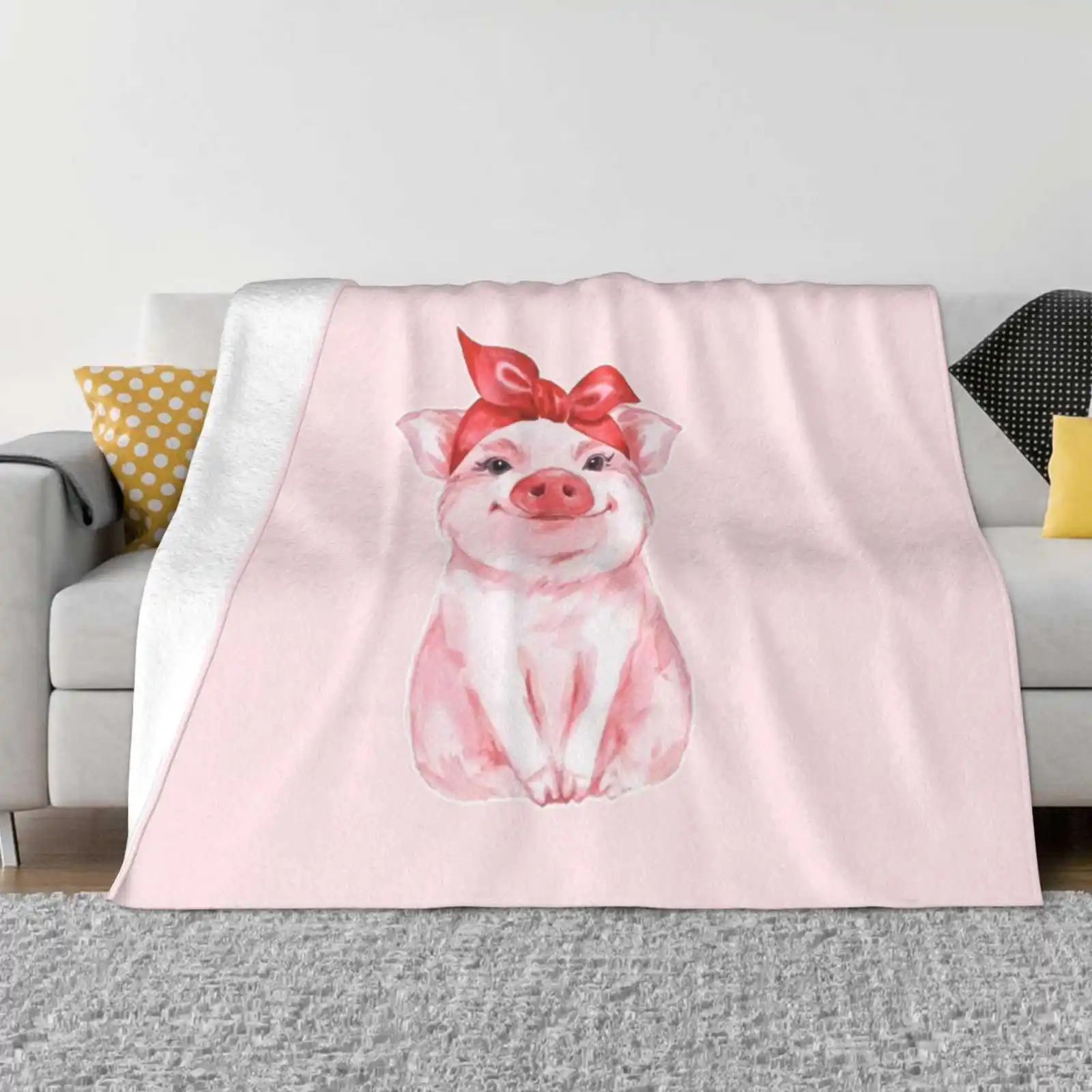 

Свинья в красном тренде, забавное модное мягкое одеяло, Детская Бандана с животными, бандана, мультяшная Милая ферма, веселая повязка на голову