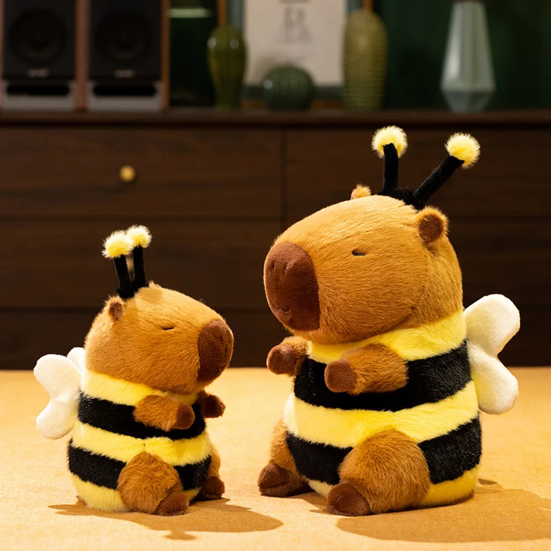 Adorable Bee Capybara Plush Toy - Soft Stuffed Animal for Kids, Perfect Birthday Gift and Room Decor