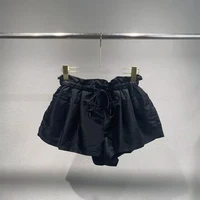 Nylon Women's Shorts Y2k Pod Type Drawstring Tie Waisted Fashion Commuter Casual Peplum Shorts 2024 Early Autumn New - Image 4