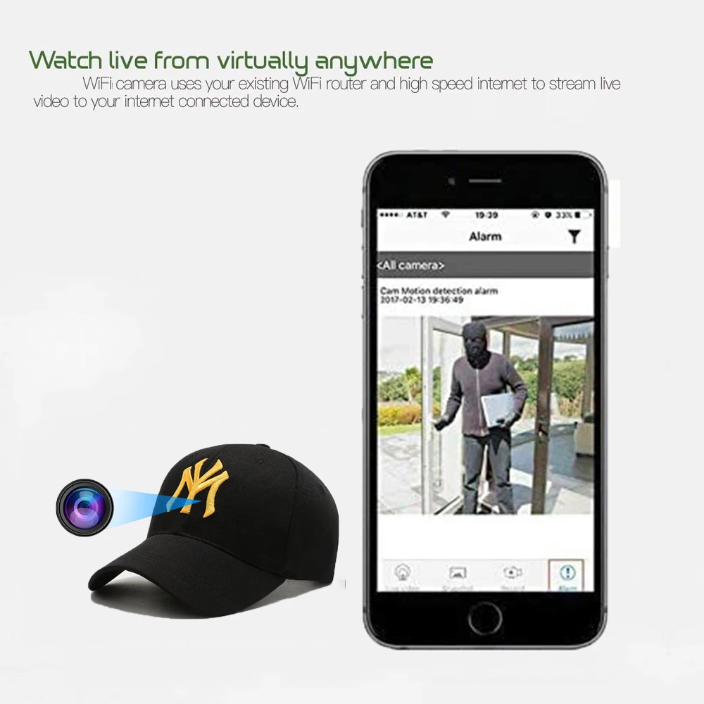 cheap surveillance cameras HD 1080P Wearable Baseball Hat Camera Fashion Baseball Cap Wifi Camera For Outdoors Travel Evidence Recording Remote Monitoring camera system for business