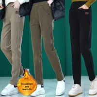 Thickened Fleece Women's Pants Warm Trousers Casual Harlan Women's Autumn Winter New Style Slimming Thickened Leisure Sweatpants