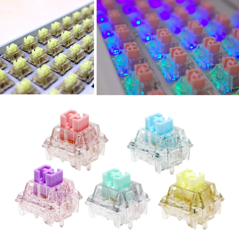 5pcs 5pin Keyfirst Bling Switches Rgb Linear Switch Pom Axis For Custom