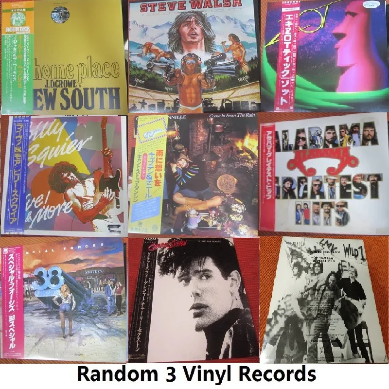 

Random 3 Sets Old 33 RPM 12 inch 30cm Vinyl Records 3 LP Phonograph Disc Europe America Band Classics Rock Popular Music Somgs