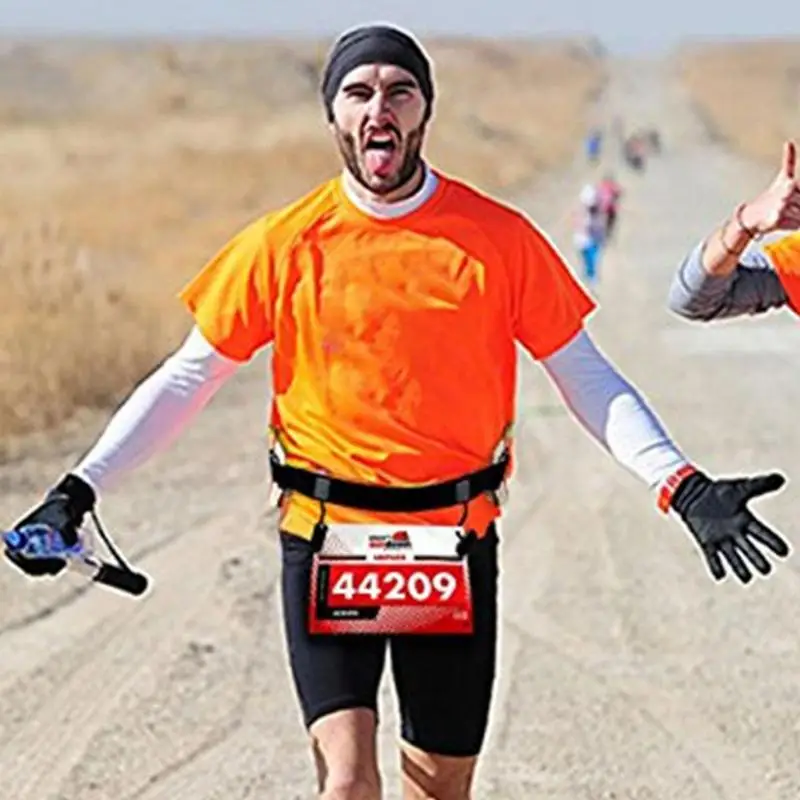 Outdoor Running Waist Belt Triathlons Marathon Race Number Belt With Running Gel Holder Cloth Sport Accessories