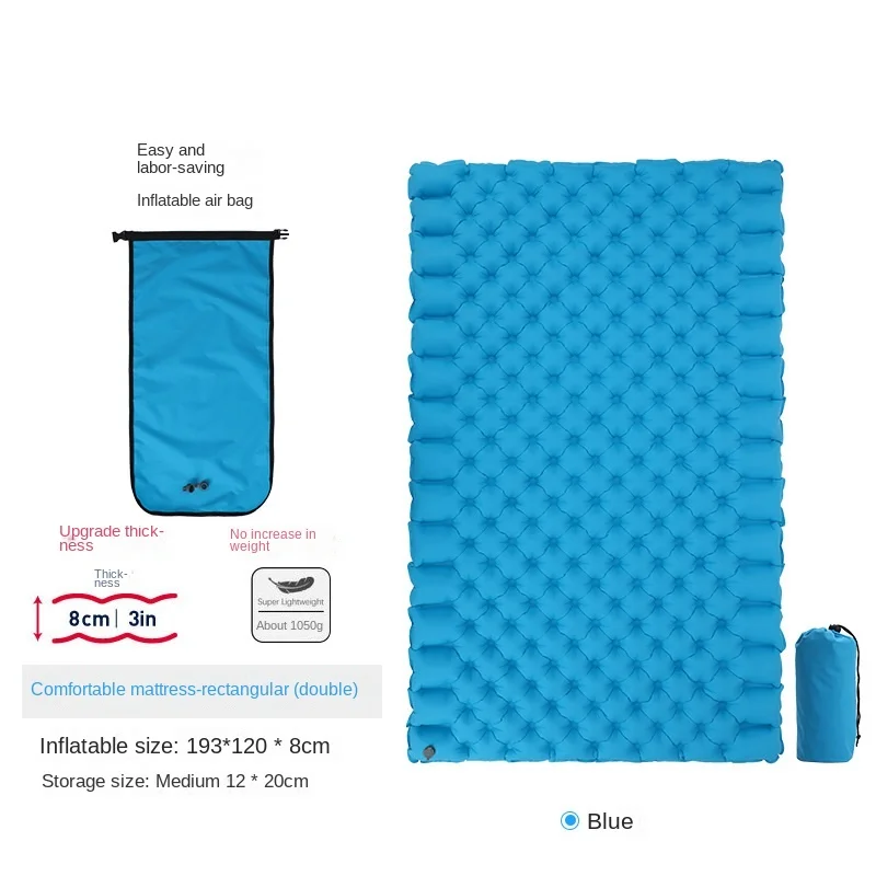 WOLFACE Outdoor Camping Sleeping Pad Ultra-Light Portable Moisture-Proof Pad Double Nylon Beach Pad Home Inflatable Mattress