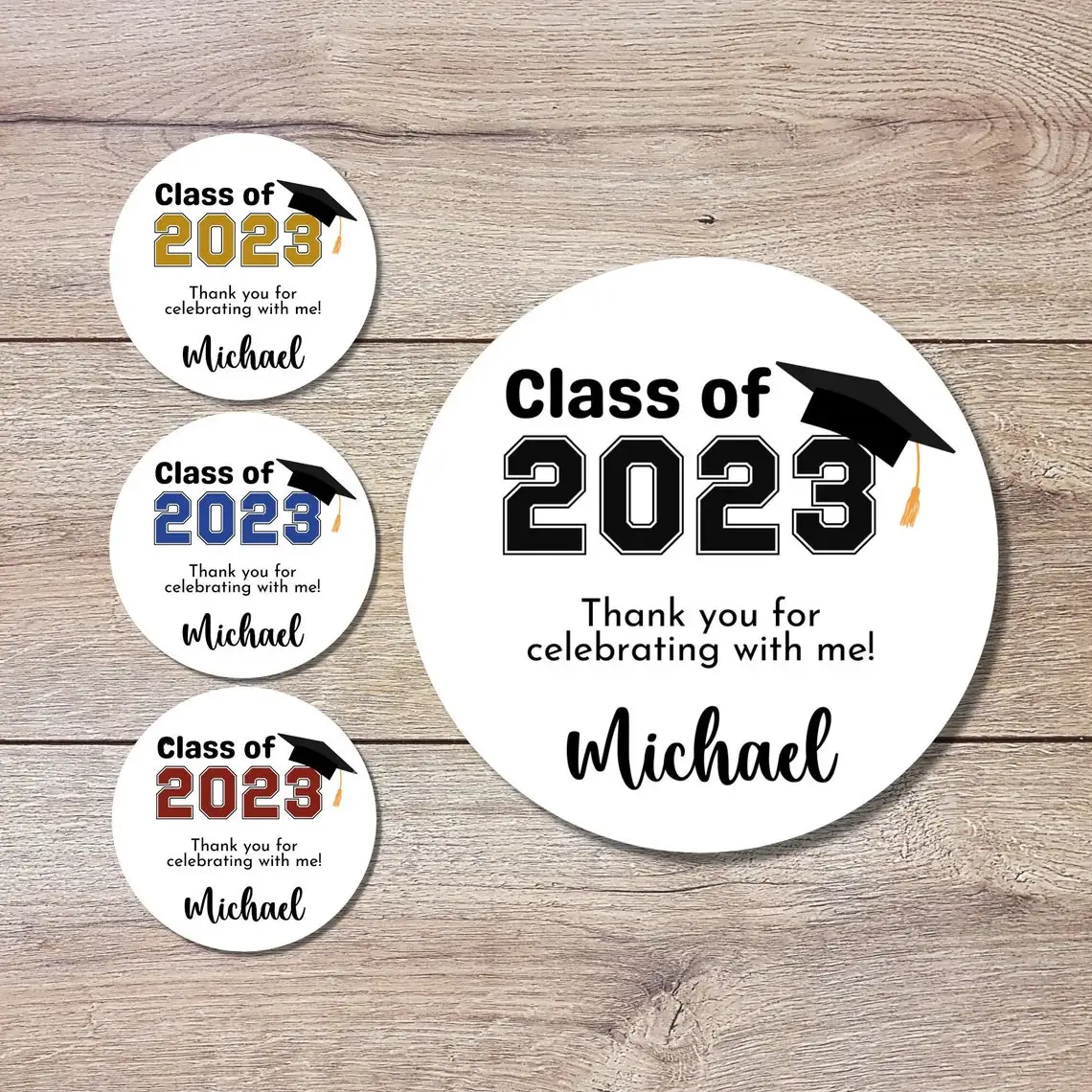 

Custom Graduation Stickers, Happy Graduation Labels, Custom Graduation Party Favor Stickers, Graduation Gift Bag Stickers