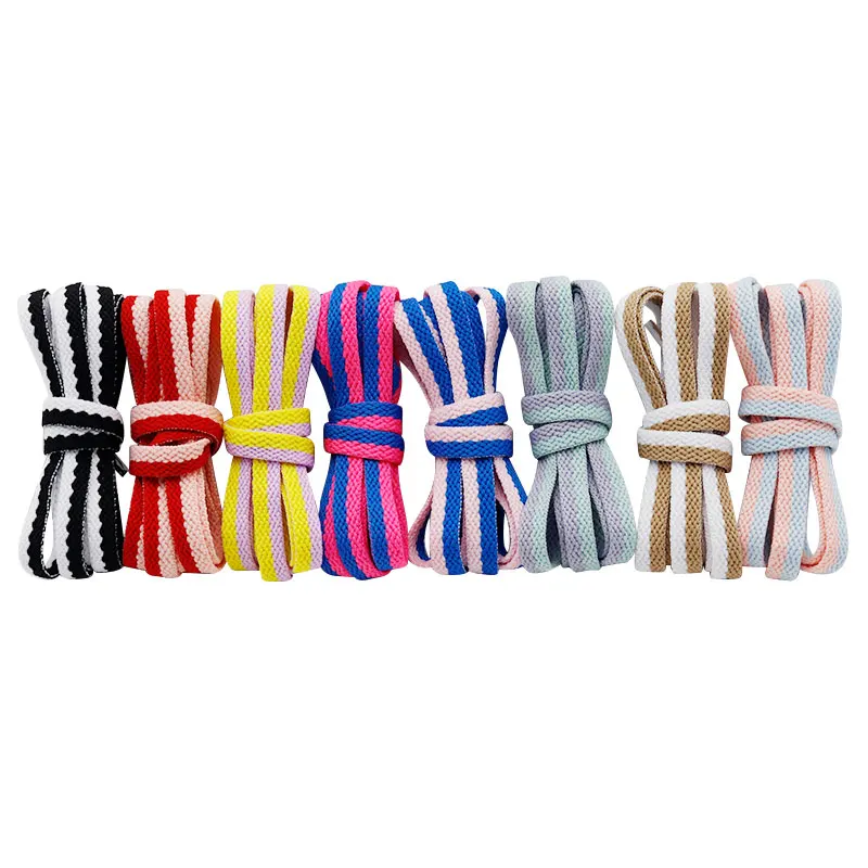 Weiou Lace 8MM Polyester Flatstring Kids Air Sneaker Canvas Casual Tape Hoodie Durable Drawcord 60-100Cm Children Shoe Accessory