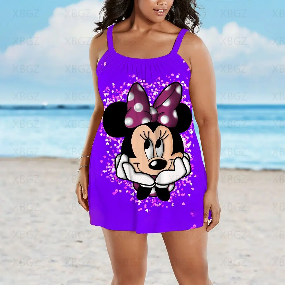 Plus Size Dresses Loose Summer Outfits Woman 2022 Boho Chic Elegant Dress  Cartoon Women Sleeveless Sexy Print Disney Mickey New - AliExpress, image size:1000x1000