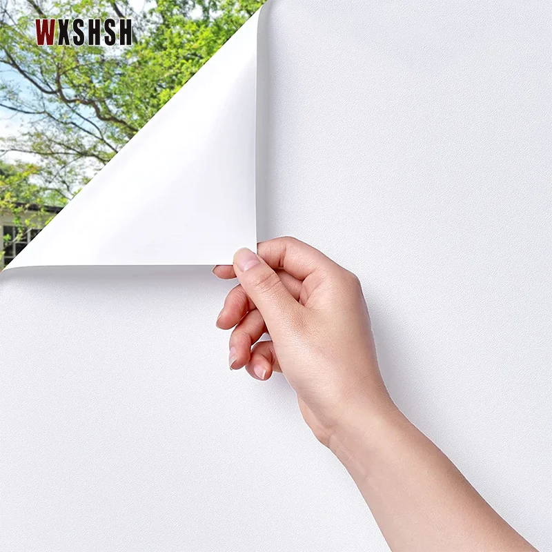Blackout window film Self-Adhesive UV-Proof Anti Glare Roll Foils Privacy Protect for Home Office 90cm Width Opaque White window film window privacy film