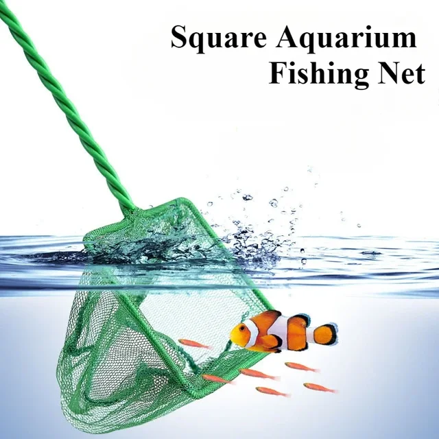 Long Handle Square Aquarium Fishing Net Landing Net Fish Tank Fish Fishing Aquarium Fishing Net Aquarium Accessories 3