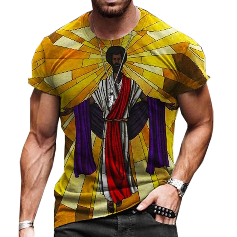 Graphic Cross 3D Print Short Sleeve T Shirt