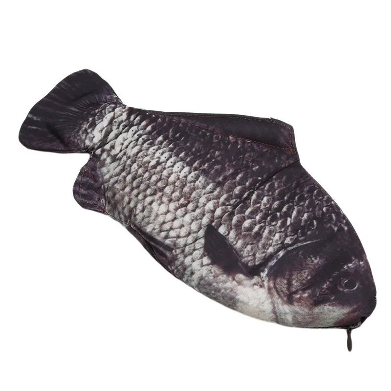 Creative Fish Shape Pencil Case Realistic Fish Pen Bags with Zipper Makeup Pouch Gift Pen Box for Stationery School Office Supplies pencil cases