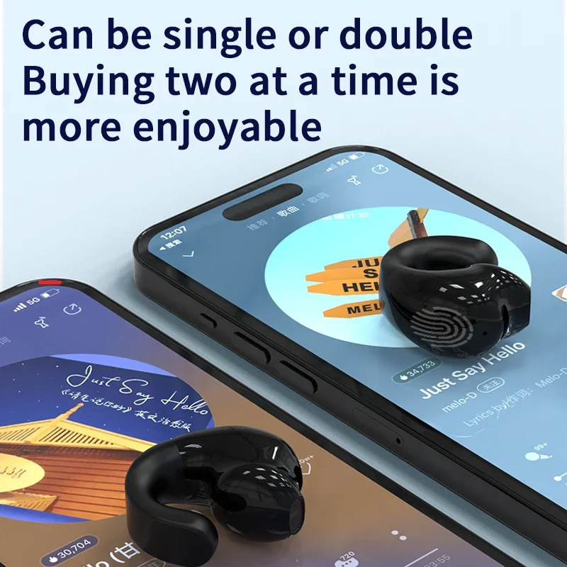 Wireless Headphones Bluetooth 5.3 Earphones With Mic Single in-Ear Sports Waterproof TWS Earbuds Bluetooth Handsfree Headset